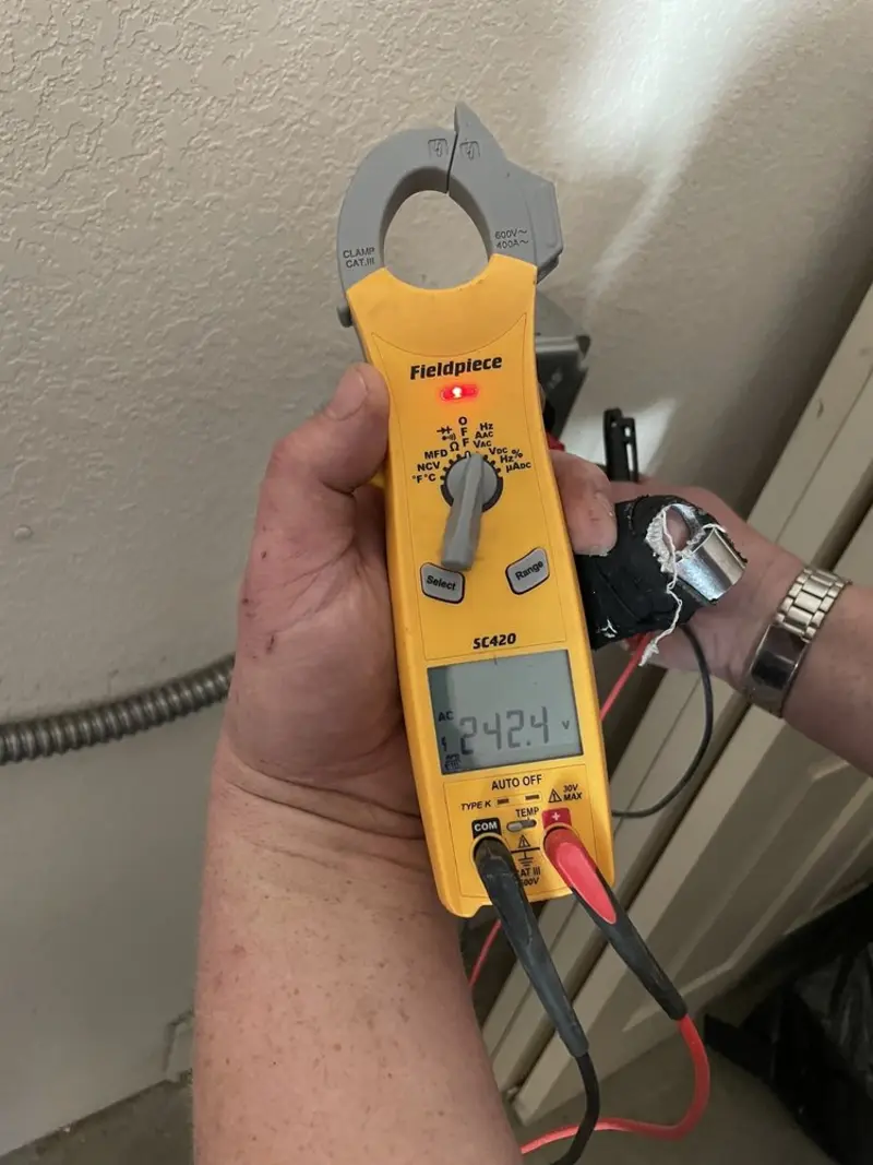 Voltage testing with clamp meter during Hot Tub / Pool Electrical Wiring in Hackensack